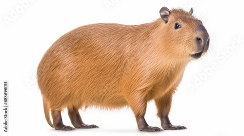 Capybara isolated on white background. generative ai