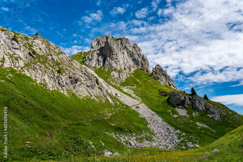 Hike to the Hochkuenzelspitze in Vorarlberg Austria from Schroecken via the Biberacher Hut