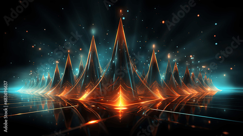 High-Energy 3D Digital Art for Sale - Glowing Lines and Colors Wallpaper