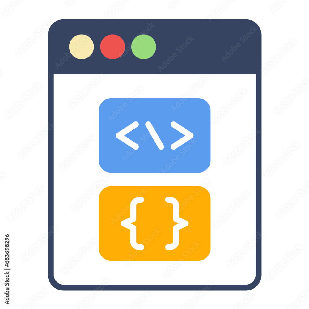 Programming Language Flat Multicolor Icon Programming Language Flat Multicolor Icon