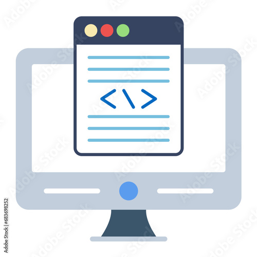 Front End Development Flat Multicolor Icon