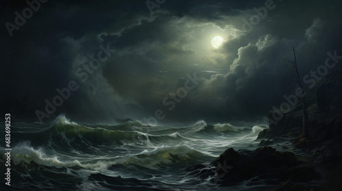 Rough sea just before the night © Aina