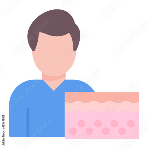 Dermatologist Male Flat Multicolor Icon