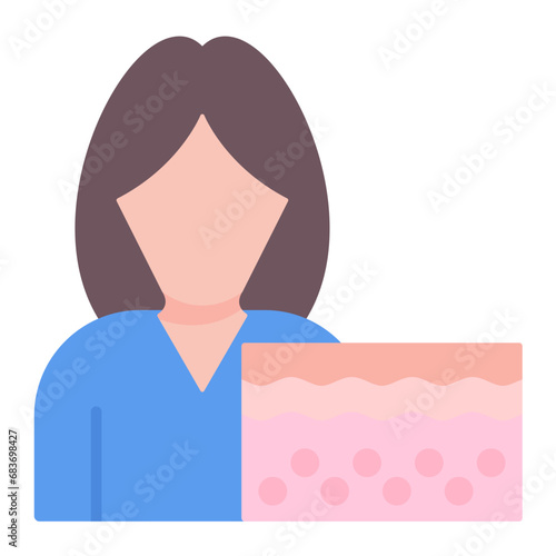 Dermatologist Female Flat Multicolor Icon