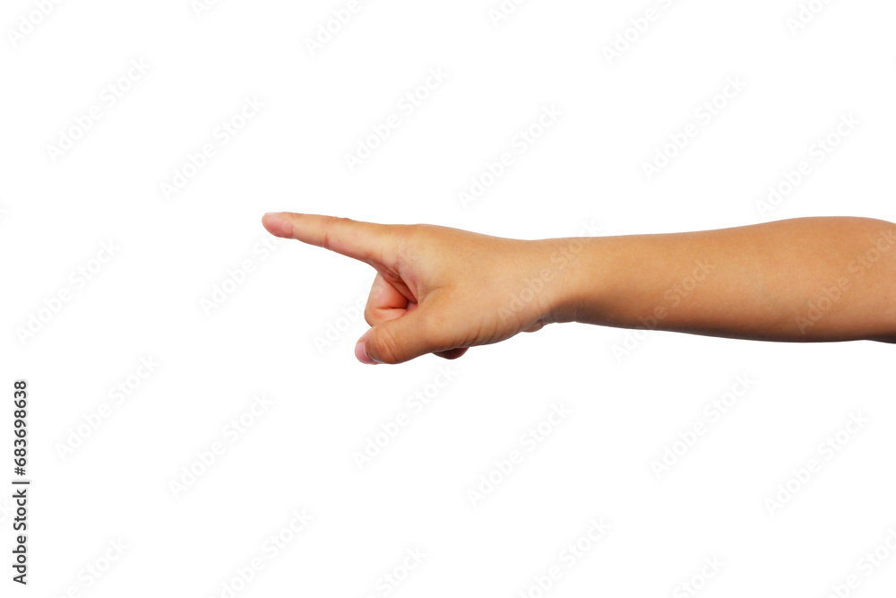 Little boy's hands are making gestures on a white background Little boy's hands are making gestures on a white background