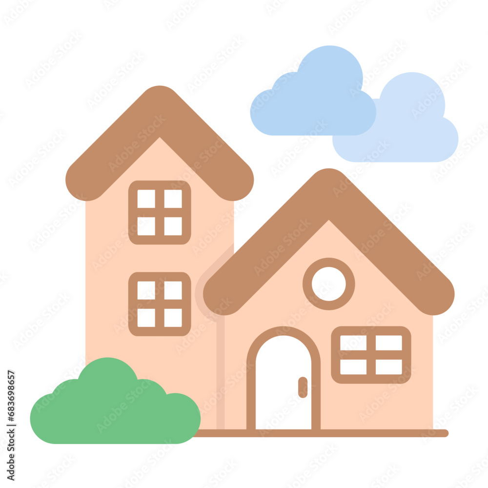 Home Flat Multicolor Icon Home Flat Multicolor Icon