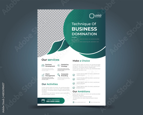 Modern business flyer design template with vector editable illustration for your business advertisement photo