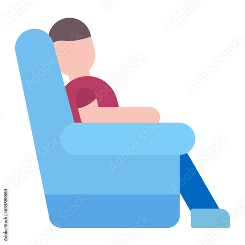 Leaned Back Flat Multicolor Icon