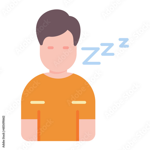 Lazy Flat Multicolor Icon