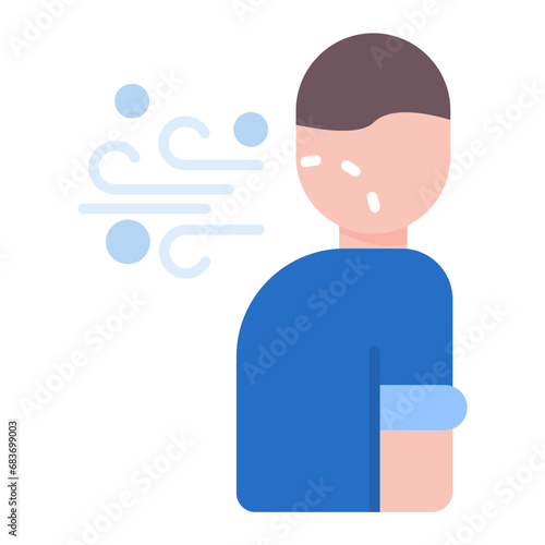 Shortness of Breath Flat Multicolor Icon