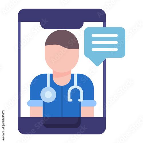 Telemedicine Flat Multicolor Icon