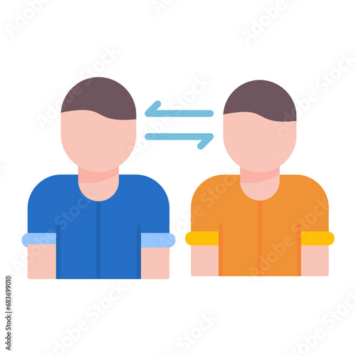 Social Distancing Flat Multicolor Icon
