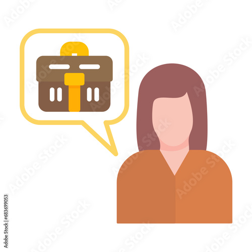 Applicant Female Flat Multicolor Icon