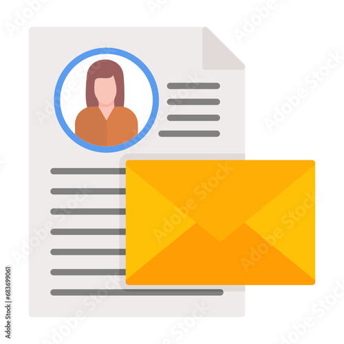 Cover Letter Flat Multicolor Icon