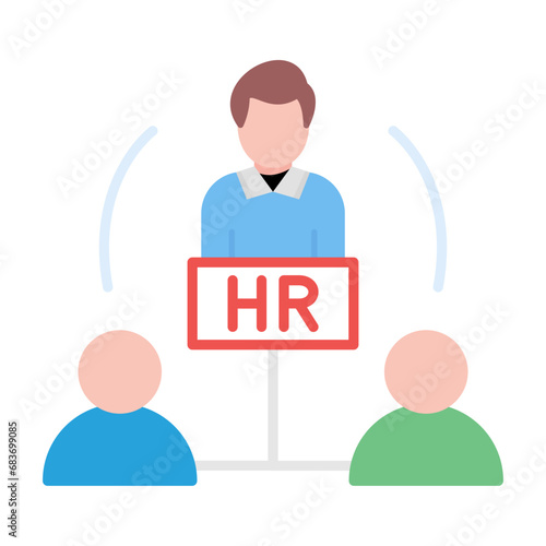 Hiring Manager Flat Multicolor Icon