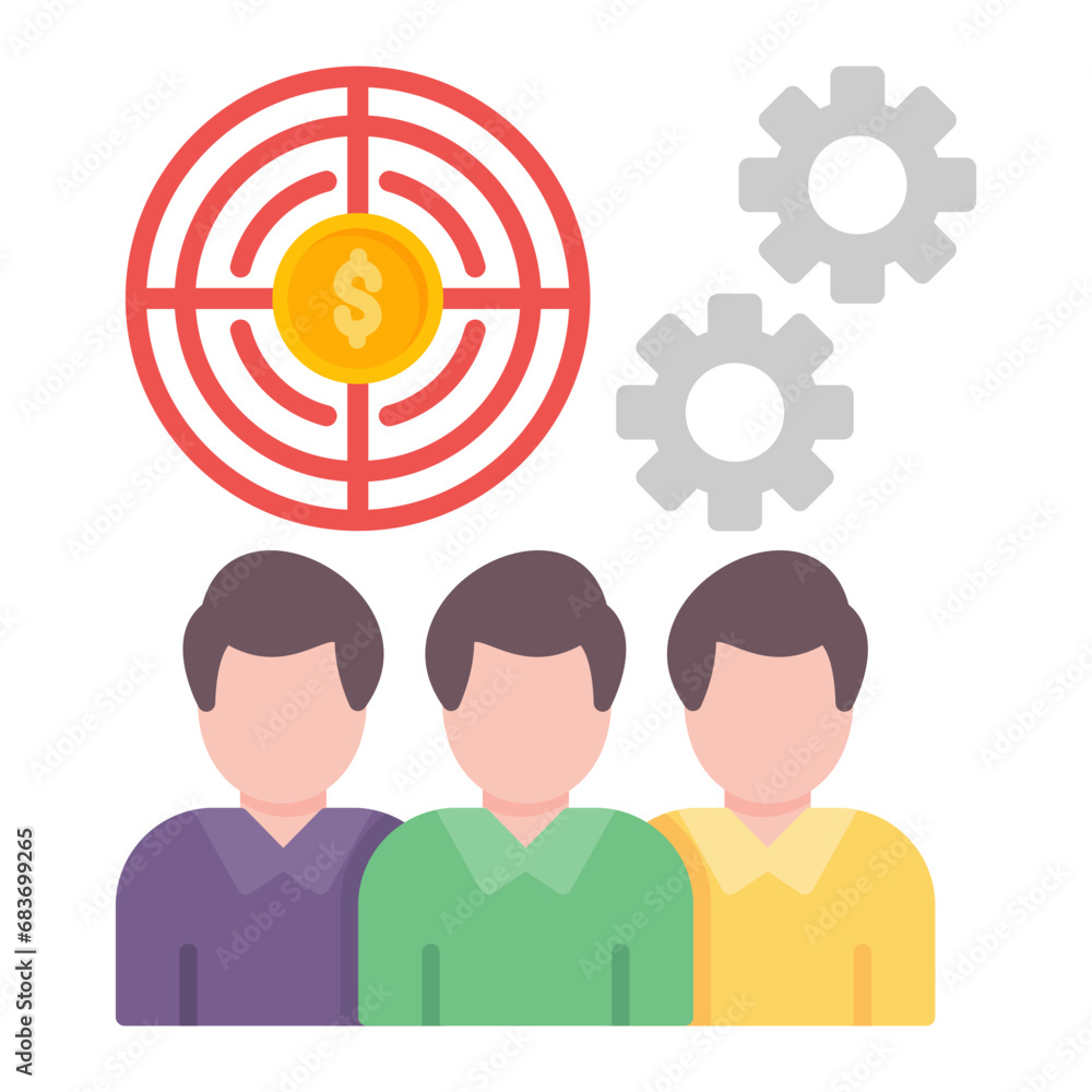 Team Building Flat Multicolor Icon Team Building Flat Multicolor Icon