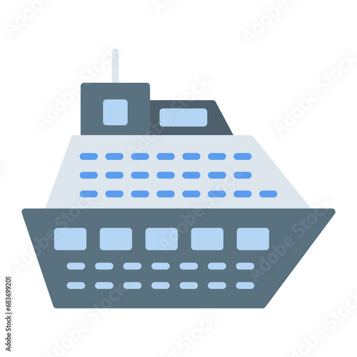 Cruise Flat Multicolor Icon