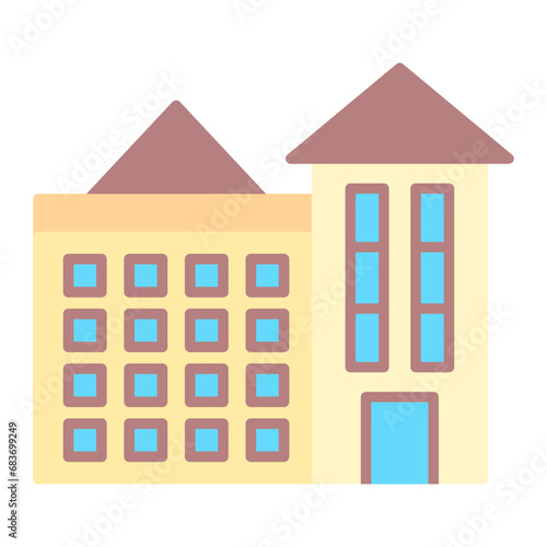 Motel Flat Multicolor Icon