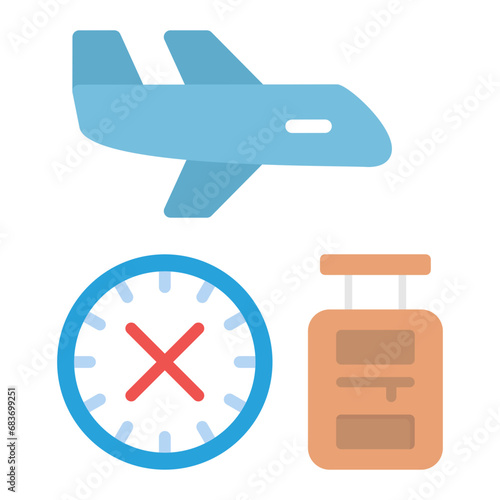 Last Minute Cancellation Flat Multicolor Icon