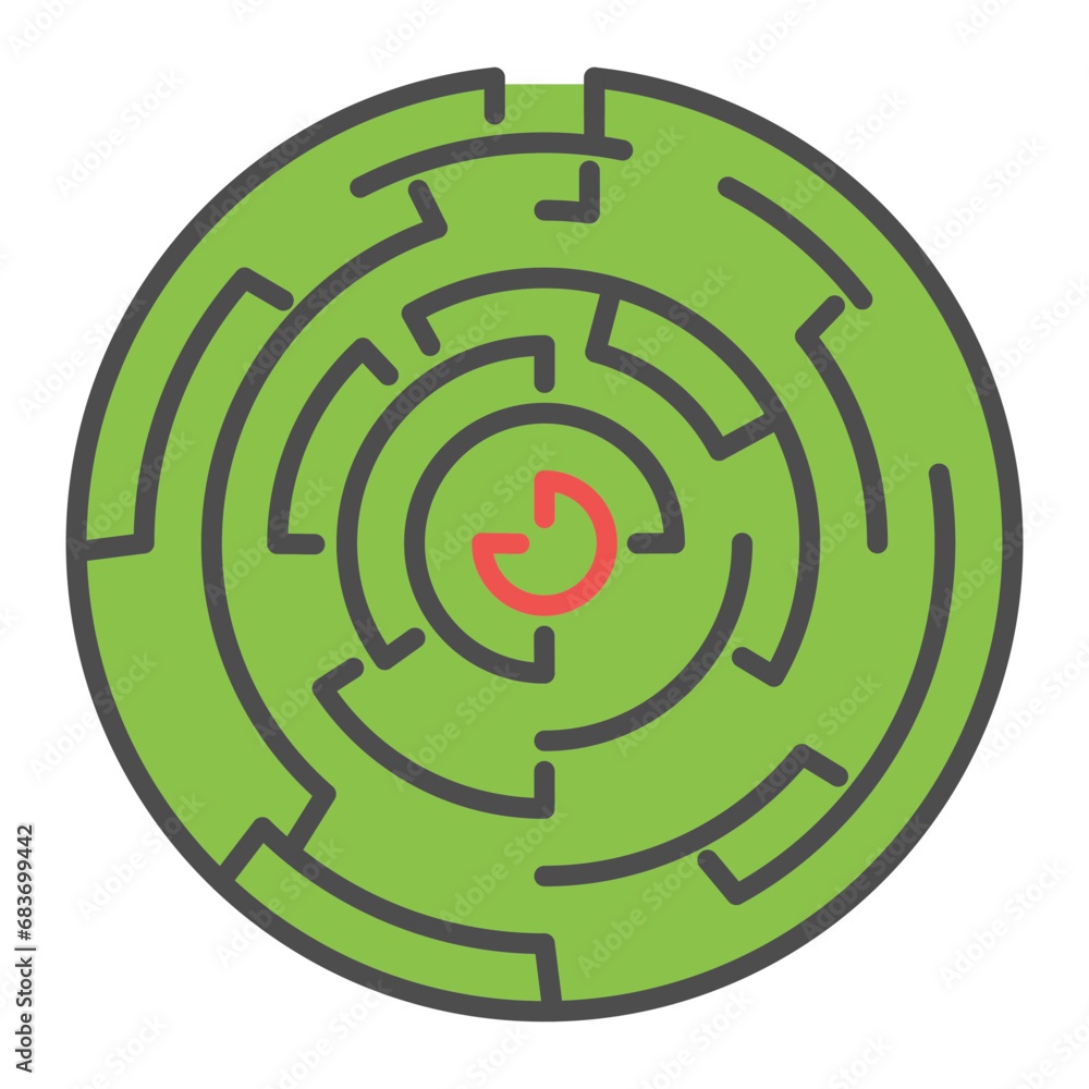 Hedge Maze Flat Multicolor Icon Hedge Maze Flat Multicolor Icon