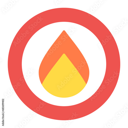 Flammable Flat Multicolor Icon