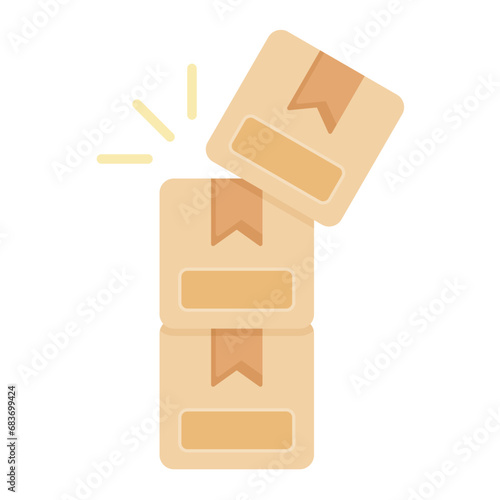 Overflow Shipment Flat Multicolor Icon