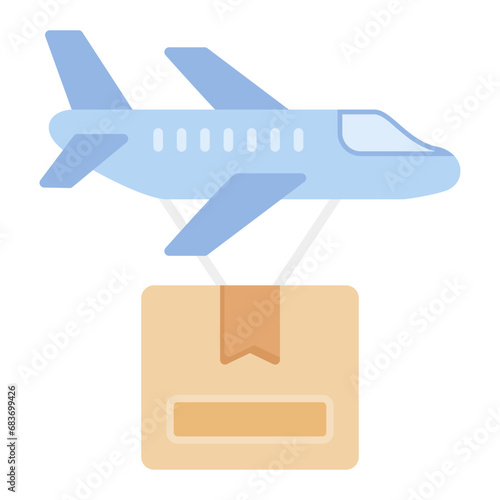 Airship Flat Multicolor Icon