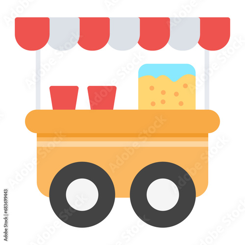 Popcorn Stall Flat Multicolor Icon