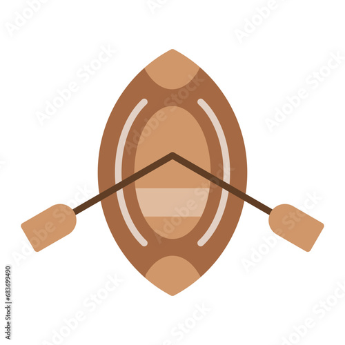 Rowing Boat Flat Multicolor Icon