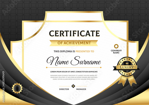 A certificate template  with vector clean style, modern certificate card template editable
   
