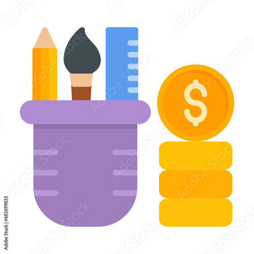Profitable Design Flat Multicolor Icon