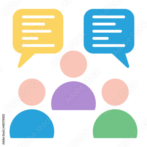 Talking Flat Multicolor Icon