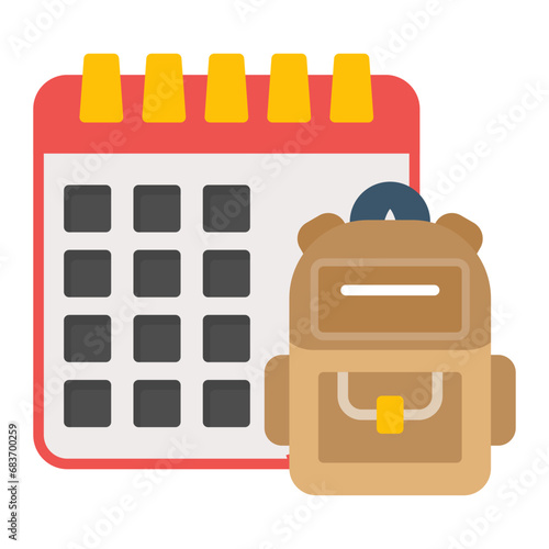 Class Timetable Flat Multicolor Icon