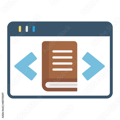 Ebook Bookstore Flat Multicolor Icon