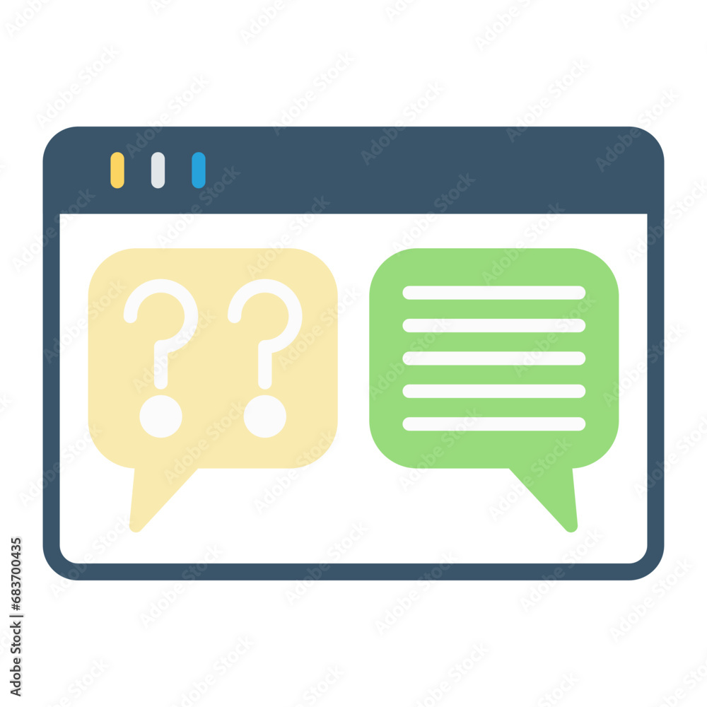 Questions And Answers Flat Multicolor Icon Questions And Answers Flat Multicolor Icon
