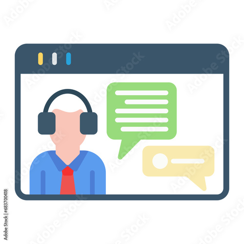 Online Counseling Flat Multicolor Icon