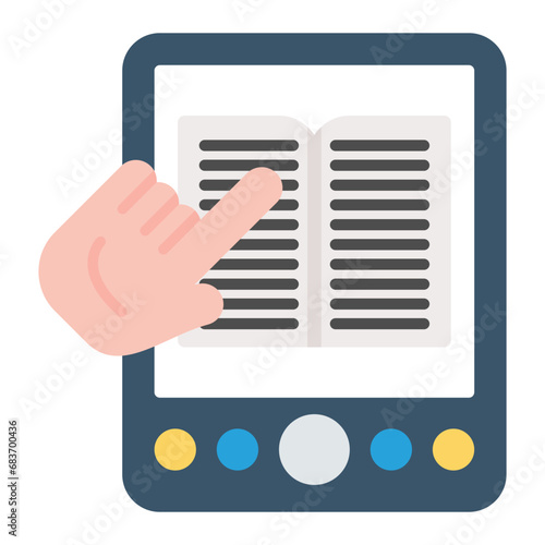 Reading Online Flat Multicolor Icon