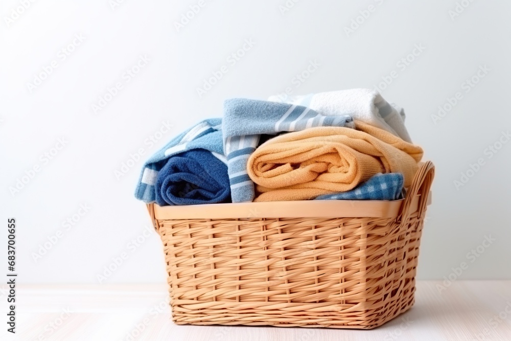Obraz premium Laundry Day Harmony: Neat clothes Stack