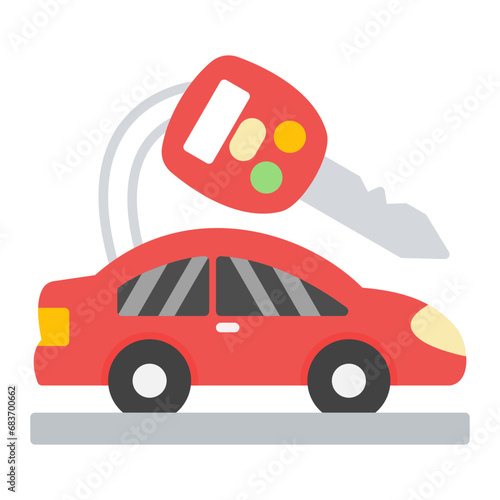 Car Rental Flat Multicolor Icon