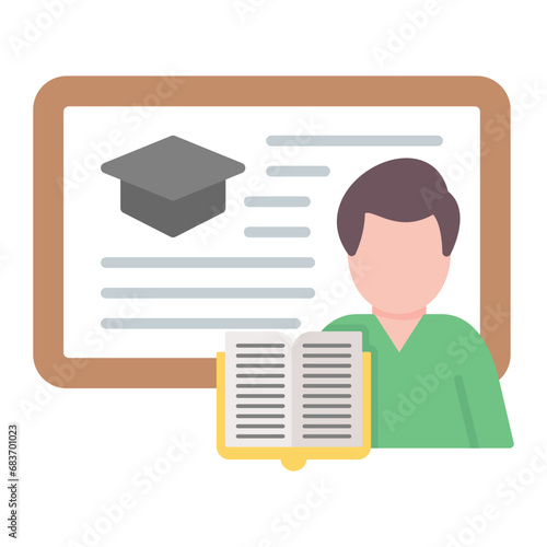 Lecturer Flat Multicolor Icon