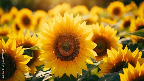 a group of sunflowers photo