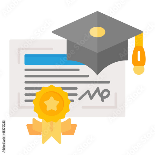 Valedictorian Flat Multicolor Icon