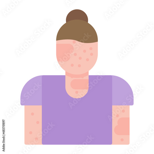 Skin Irritation Flat Multicolor Icon