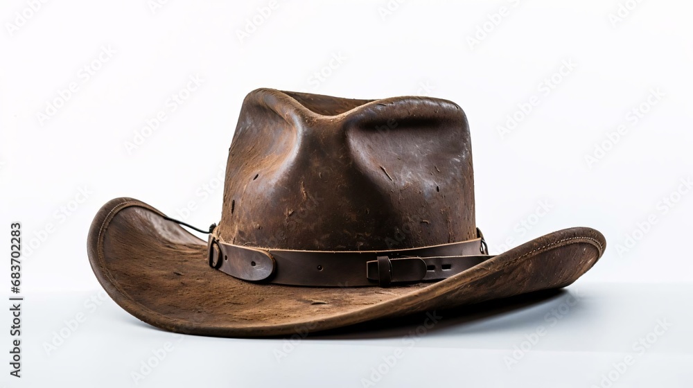 a brown hat with a brown brim - obrazy, fototapety, plakaty 