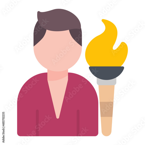 Fotografia Fire Breather Flat Multicolor Icon