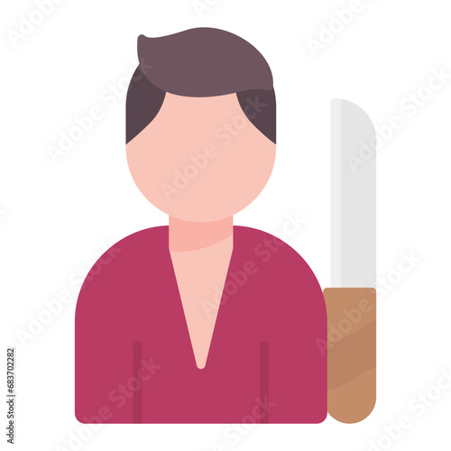 Knife Thrower Flat Multicolor Icon