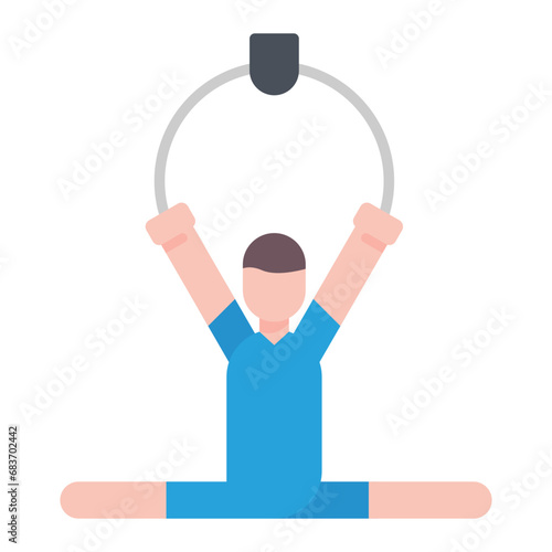 Trapeze Artist Flat Multicolor Icon