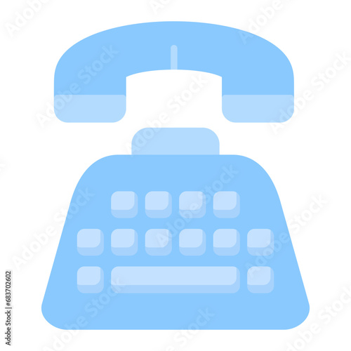 Telephone Typewriter Flat Multicolor Icon