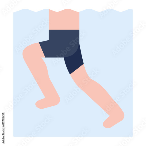 Aqua Jogging Flat Multicolor Icon