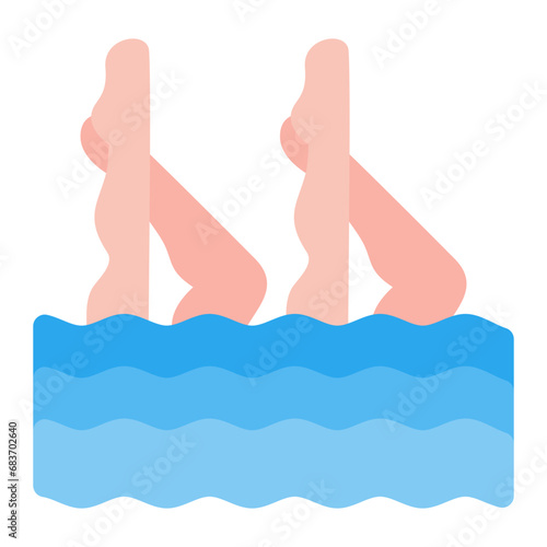 Artistic Swimming Flat Multicolor Icon